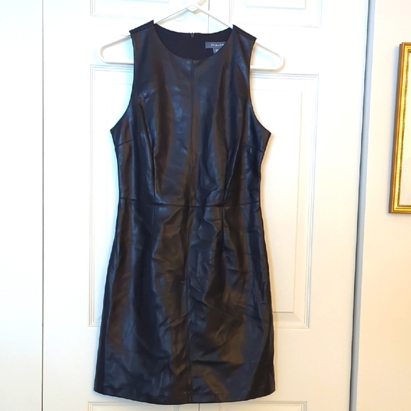 White House Black Market Dresses & Skirts - Elegant Black Sleeveless Faux Leather Dress